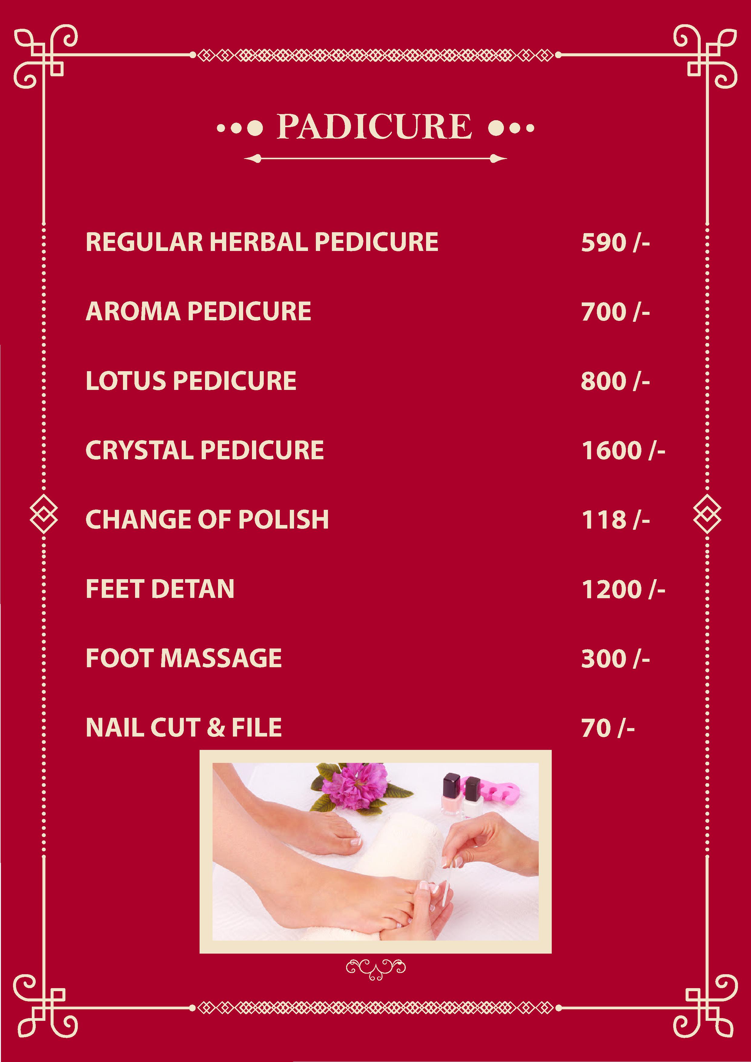 Pedicure prices outlet